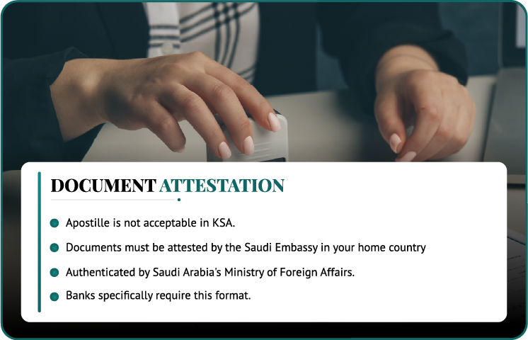 Step 2 document attestation for company formation in Saudi Arabia - documents must be attested by the Saudi Embassy and authenticated by the Ministry of Foreign Affairs, apostille not accepted